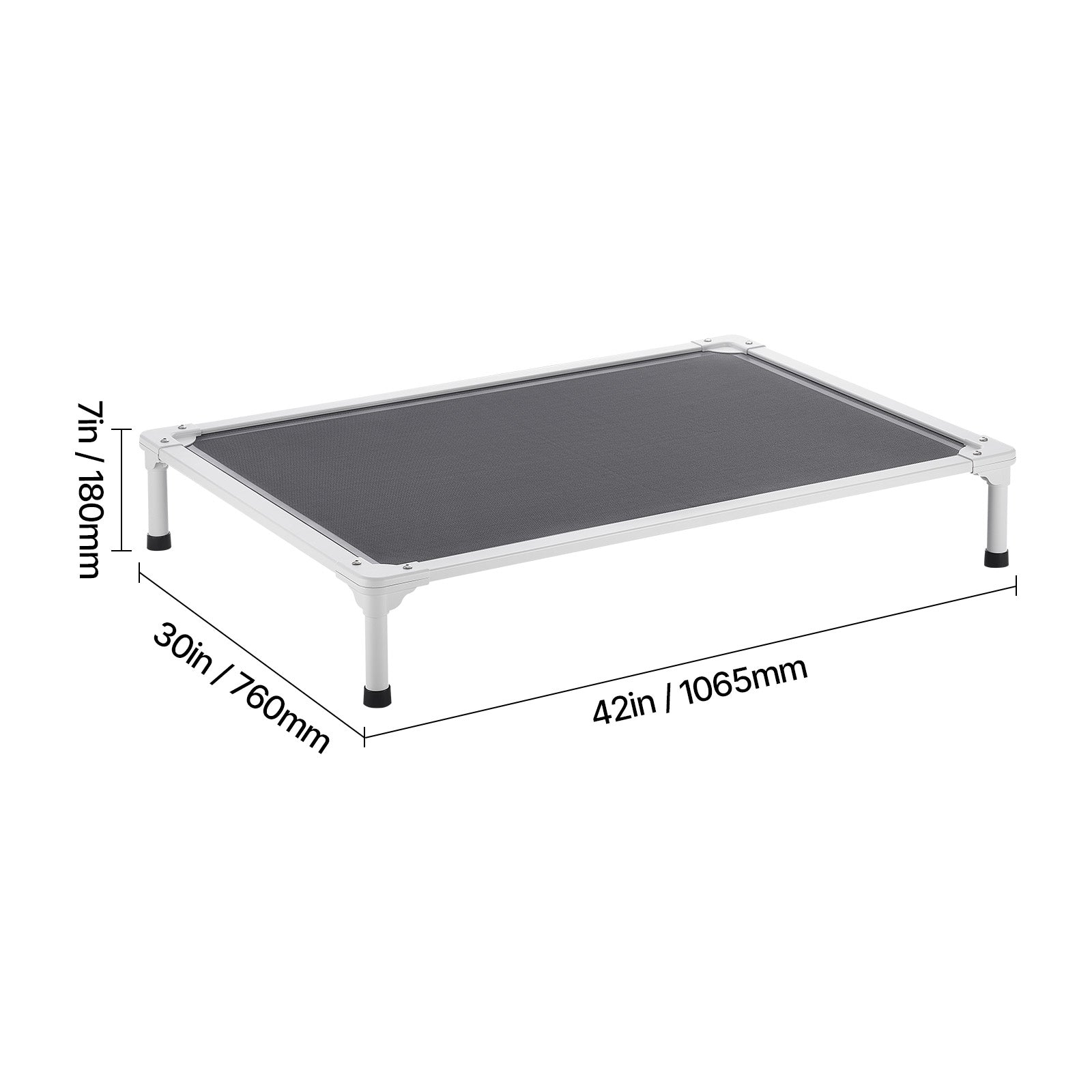Elevated Dog Bed for Large Dogs – Portable Raised Dog Cot with Breathable Teslin Mesh | Heavy Duty Steel Frame | 42×30 Inches | Indoor & Outdoor Pet Cot